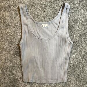 Wilfred Light Gray Ribbed Scoop Tank